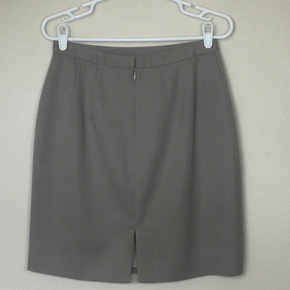 CLASSIQUES ENTIER Tan Wool Career Pencil Skirt 12P - Picture 2 of 6